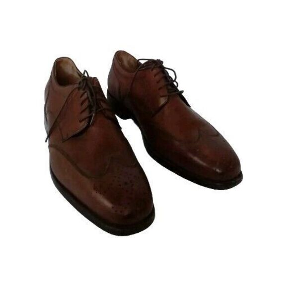 Classic Brown Leather Wingtip Derby Dress Shoes Brogue Oxford Business‎ Formal